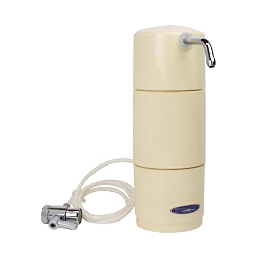 Crystal Quest Smart Classic Countertop Water Filter System - Fluoride Removal, Beige | Pure Drinking Water for Home & Office Use