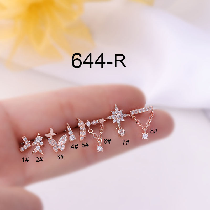20G Star Floating Helix with Dangle Chain Earring - Trendy Cartilage Hoop Earrings for Women | Perfect for Parties, Date Nights & Everyday Wear (HSPJ644)