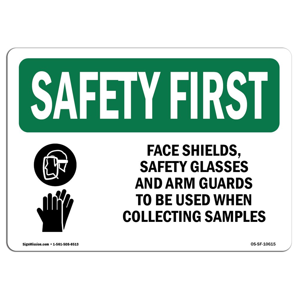 OSHA Safety First Sign - Face Shields & Safety Glasses Warning Symbol | Durable Rigid Plastic Safety Sign | Workplace, Construction Site & Warehouse Protection | Made in USA | Ideal for Industrial Facilities, Factories & Hazard Zones