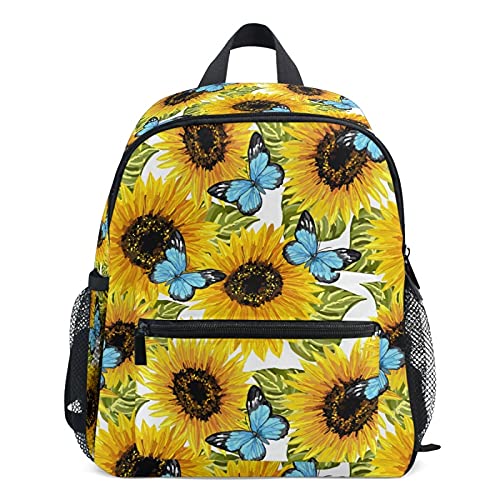 Sunflower & Butterfly Kids Backpack for Toddlers - Lightweight Preschool & Nursery School Bag for Boys & Girls | Perfect for Daycare, Travel & Outdoor Adventures