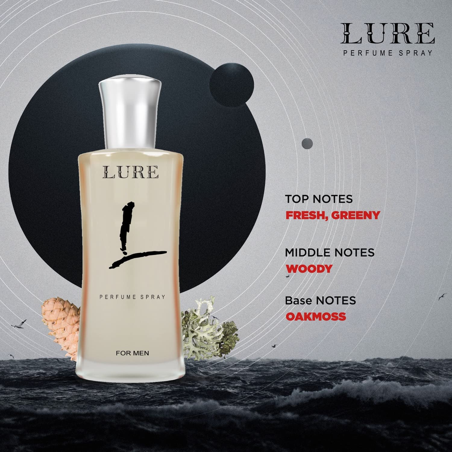 Premium Men's LURE Perfume Spray - Long Lasting Fresh Scent Luxury Cologne (50ml) | Daily Wear Fragrance for Work, Dating & Special Occasions | Elegant & Distinctive Body Spray