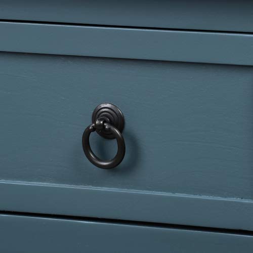 Antique Navy Console Table with Storage - Sofa Table with Drawers and Shelf for Entryway, Living Room | Hallway Furniture, Home Decor, Narrow Side Table for Small Spaces