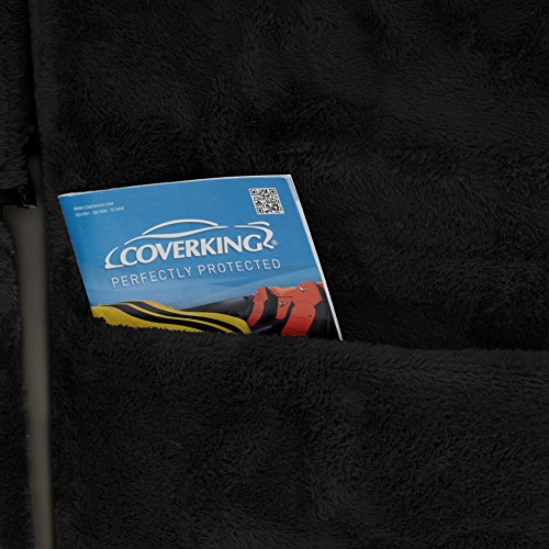 Coverking Rear 60/40 Bench Custom Fit Seat Cover for Select Ford Models - Snuggle Plush (Black) | Premium Car Seat Protection | Perfect for Road Trips & Winter Comfort