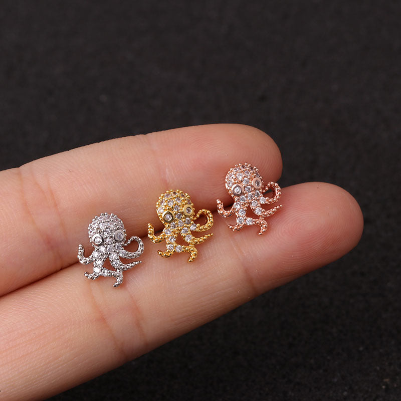 20G Owl Conch Earrings Snake Piercings - Animal Small Stud Earrings for Women - Perfect for Casual Wear, Parties & Gifts | HSPJ1999