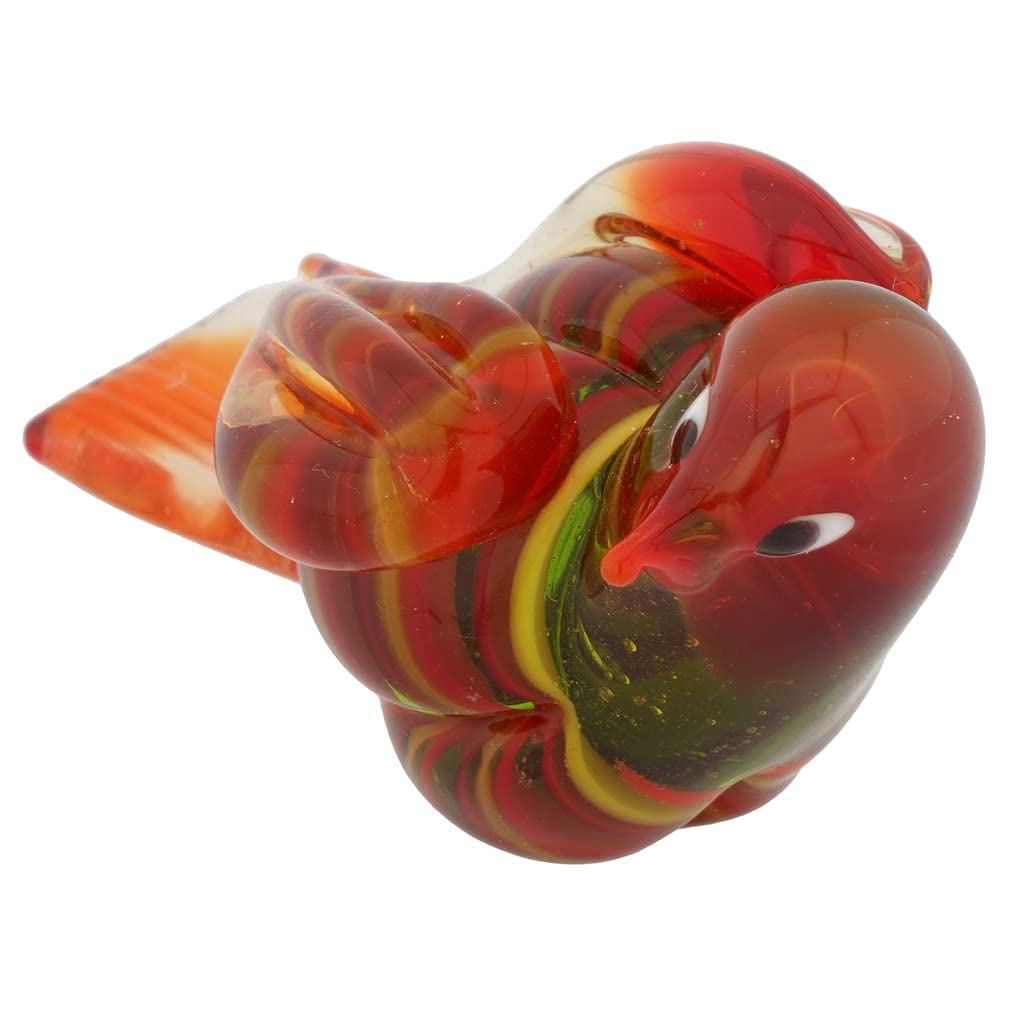 Authentic Murano Glass Dove Bird Figurine - Handcrafted Red Venetian Art for Home Decor & Gift