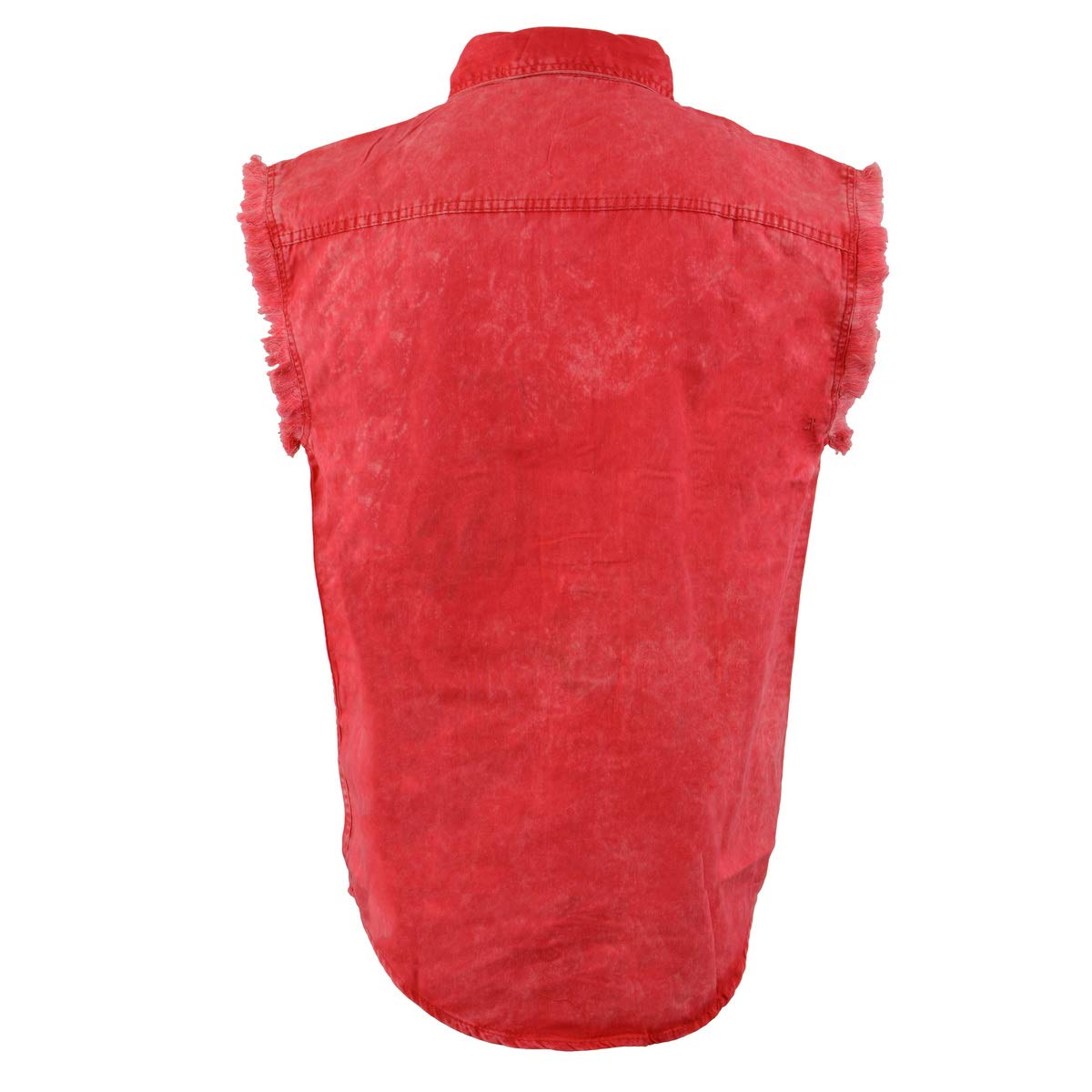 Milwaukee Leather MDM11681.151 Men's Red & Beige Sleeveless Shirt | Breathable Summer Top for Casual Wear & Outdoor Activities