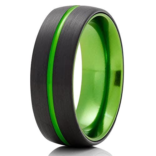 Rose Gold Tungsten Wedding Band - Durable Hammered Ring for Men & Women