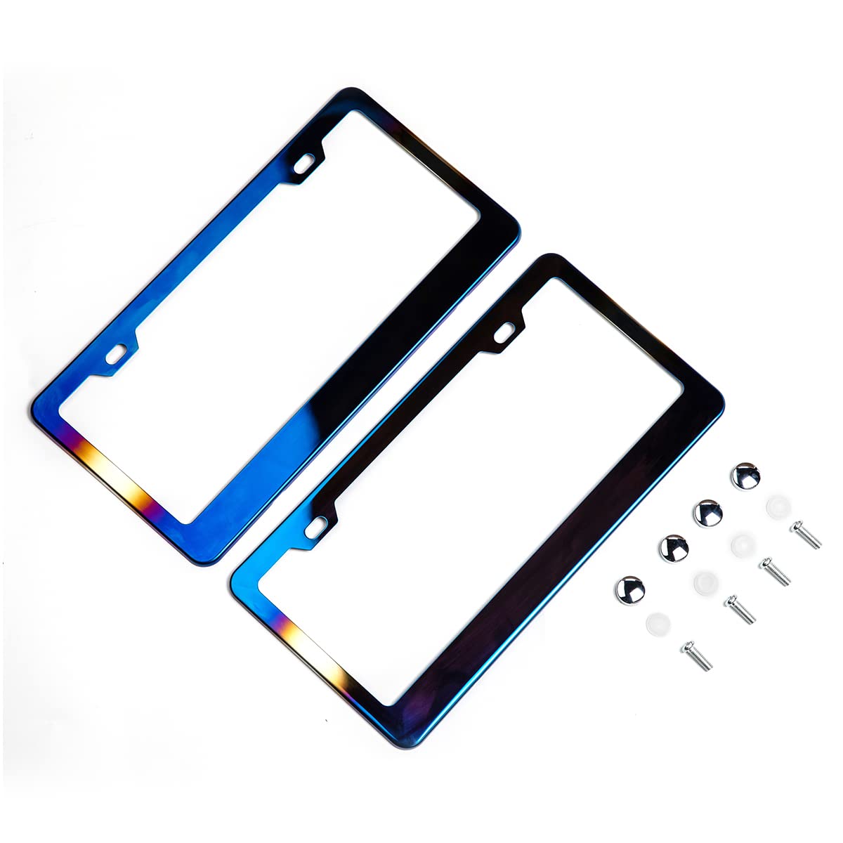 Astoneves 2 Pack Stainless Steel License Plate Frames - Rustproof Car License Plate Covers & Holders for US Vehicles (Blue) | Durable & Weatherproof for Cars, Trucks, SUVs | Perfect for Customization & Vehicle Protection