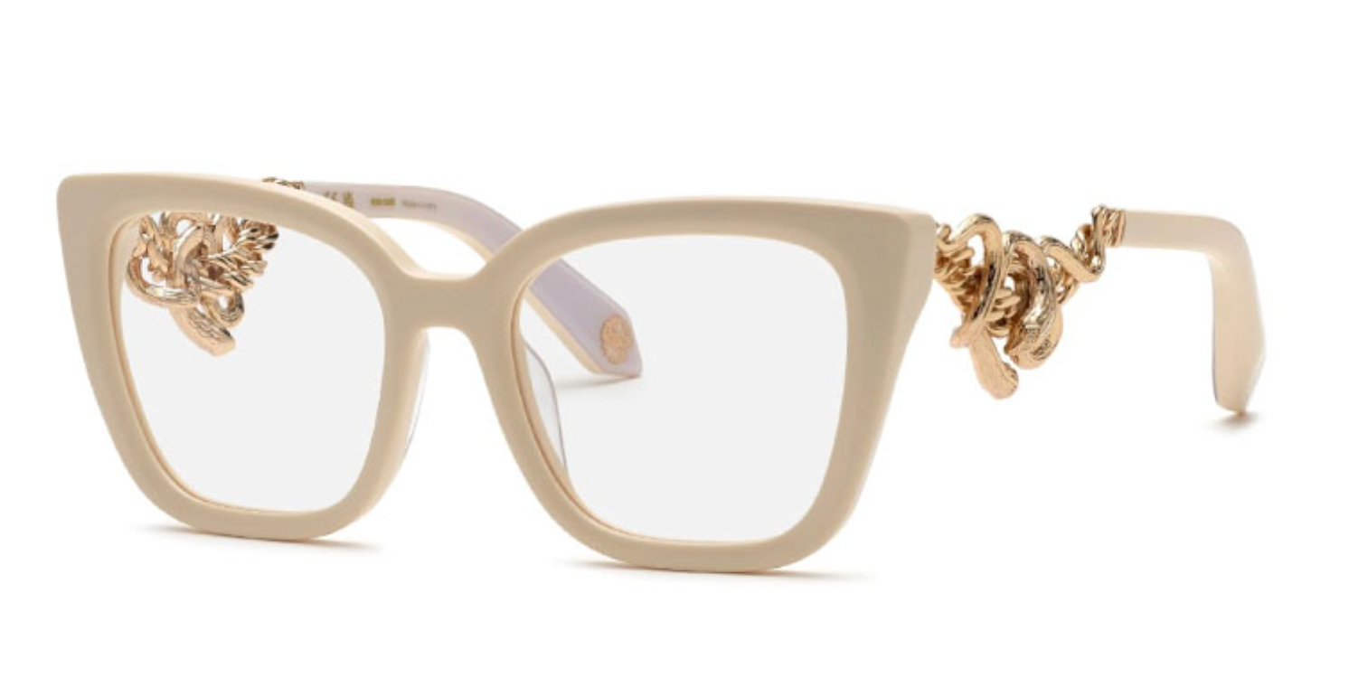 Roberto Cavalli VRC051M Ivory Snake Print Sunglasses - Stylish Designer Frames for Women & Men | Perfect for Outdoor, Beach, and Fashion Events
