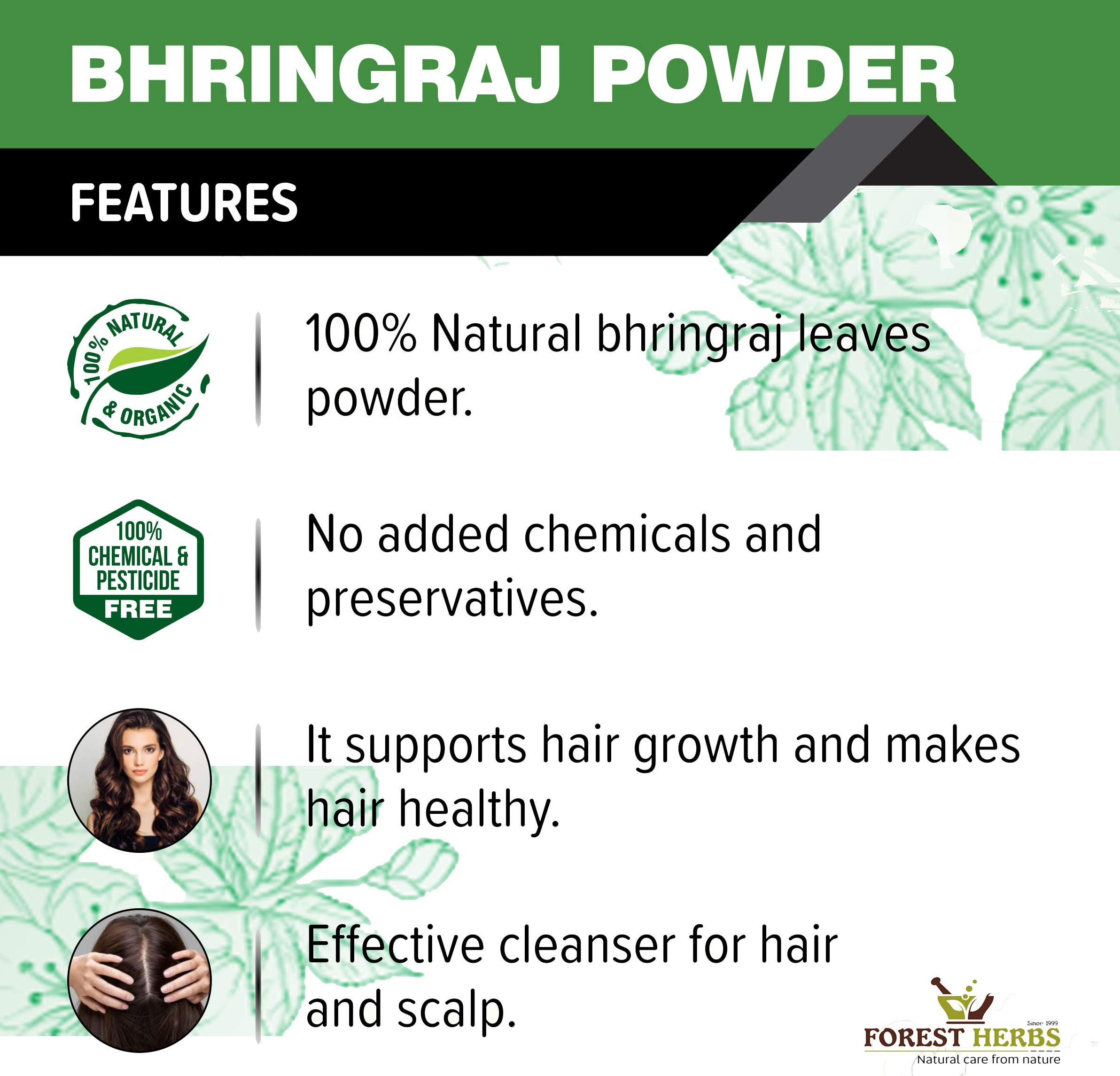 100% Pure Bhringraj Powder for Hair Growth & Scalp Care - 200G | Natural Ayurvedic Herbal Treatment for Thicker, Longer Hair | Preservative-Free, Vegan & Cruelty-Free | Use in DIY Hair Masks, Oils & Conditioners