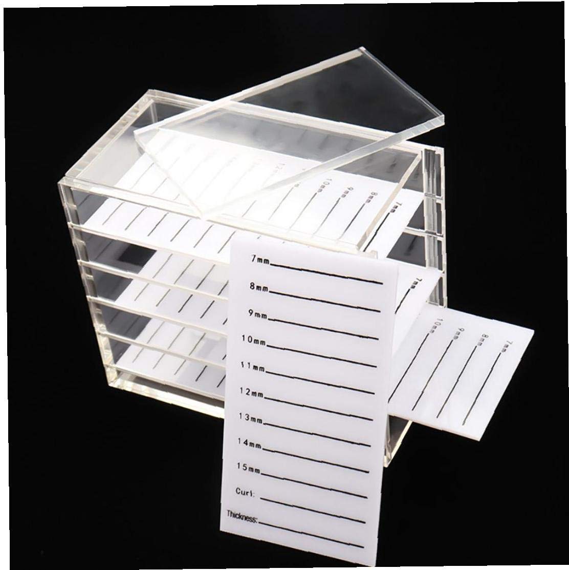 1PC Clear Acrylic 5-Layer Cosmetic Storage Case - Eyelash Extension Organizer Box for Makeup Tools, Glue Pallet & Lash Holders - Perfect for Salon, Home & Professional Use