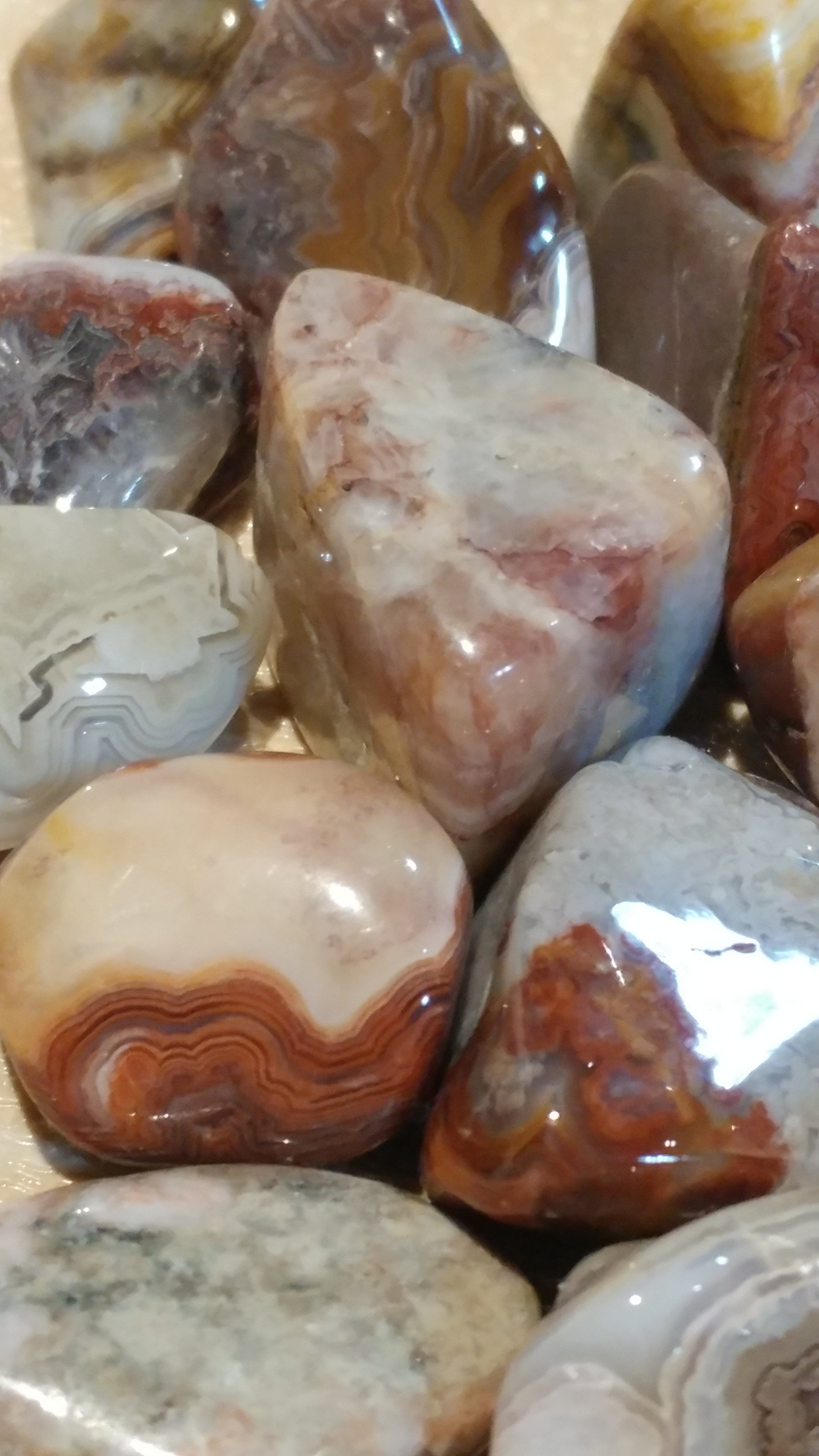 Natural Crazy Lace Agate Tumbled Stones - Bulk Loose Healing Crystals for Jewelry Making, Meditation & Home Decor