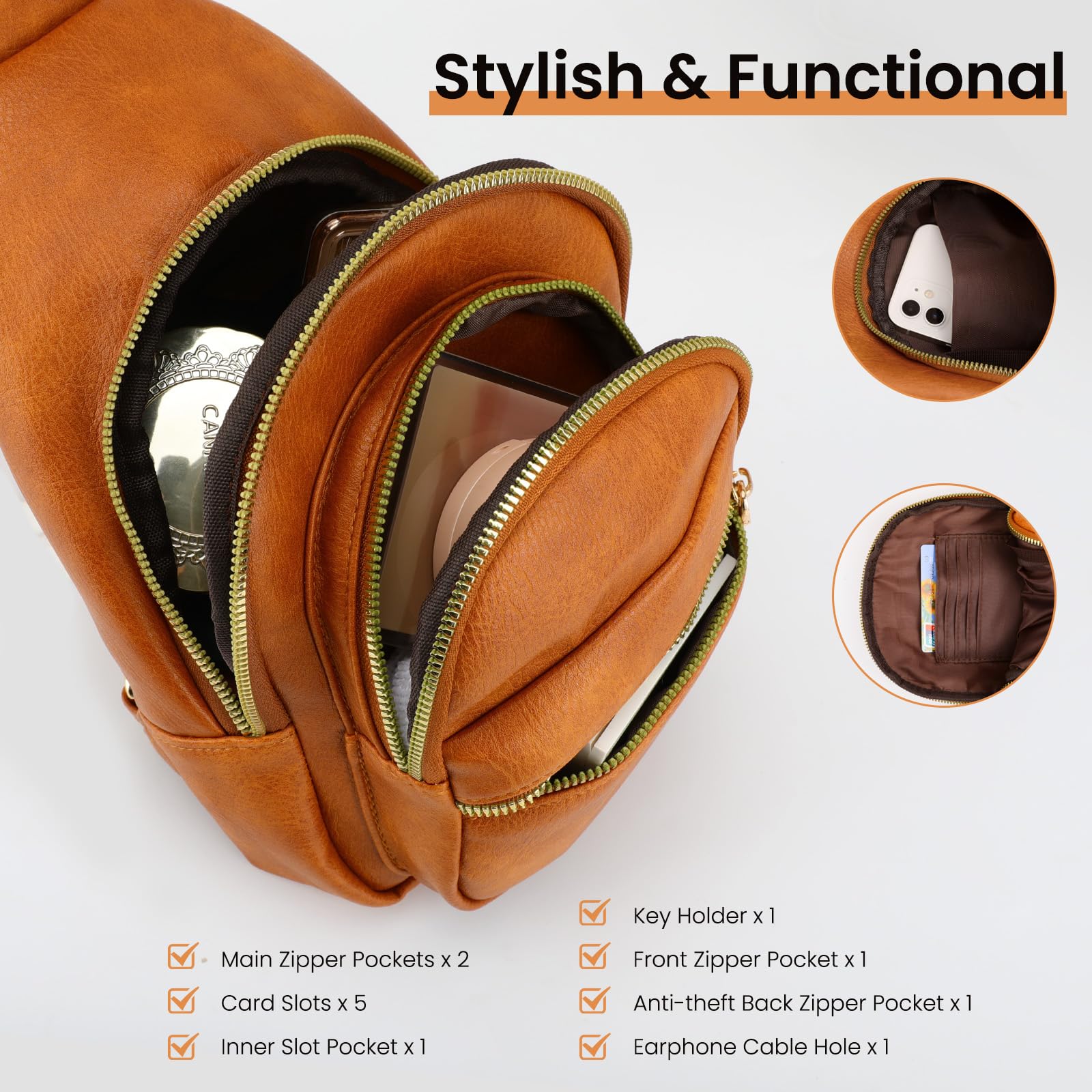 Trendy Women's Faux Leather Crossbody Bag - Small Sling Purse & Fashionable Fanny Pack for Everyday Use, Travel & Shopping