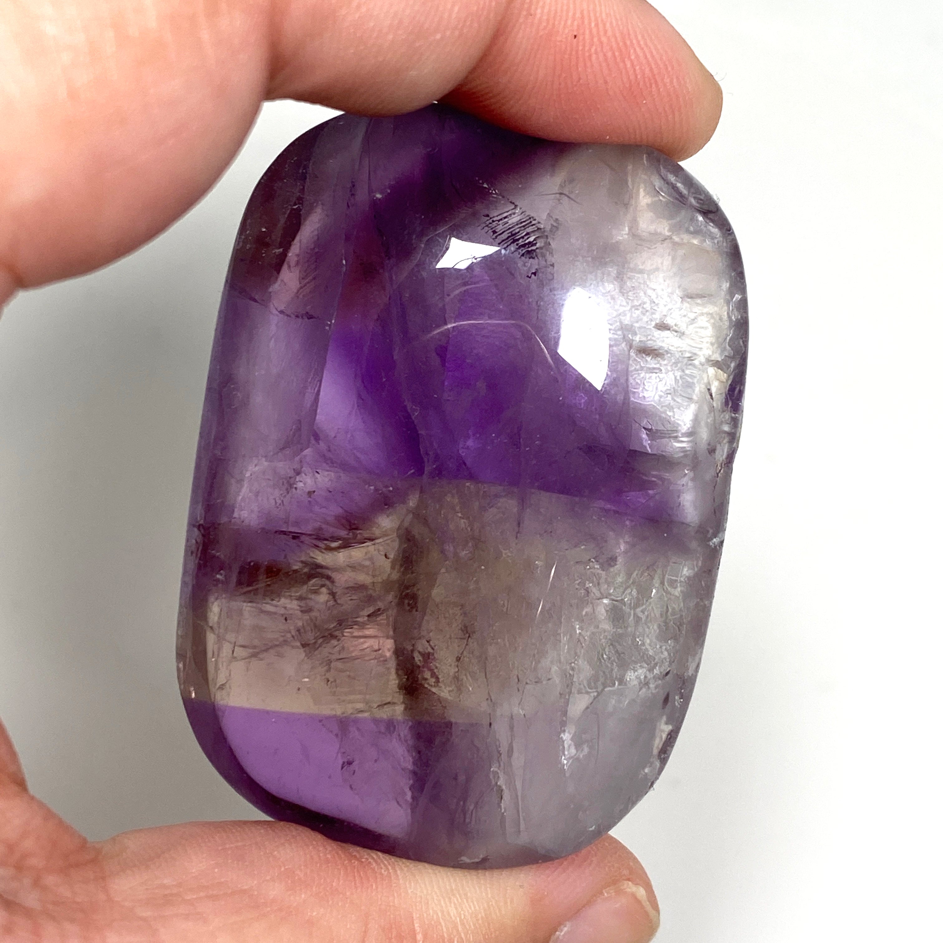Natural Ametrine Palm Stone - Healing Crystal for Stress Relief & Meditation - Perfect for Reiki, Yoga & Spiritual Practices