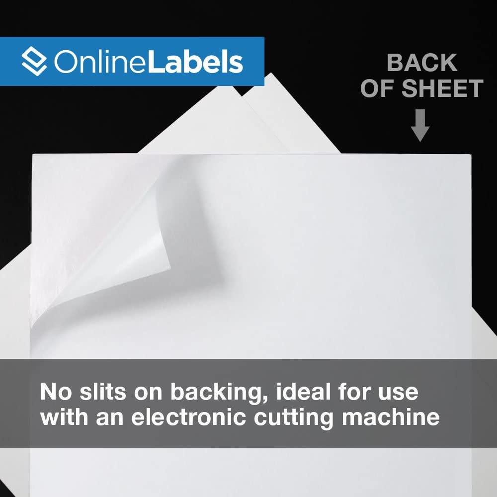 Removable Sticker Paper - White Matte, 25 Sheets, 8.5 x 11 Full Sheet Labels for Inkjet & Laser Printers | Perfect for DIY Crafts, Scrapbooking & Product Labeling by Online Labels