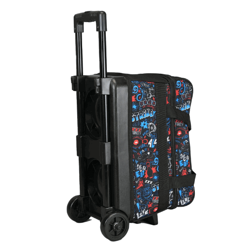 ELITE Double Roller Bowling Bag for Men & Women - Durable Graffiti Design Bowling Tote with Shoulder Strap - Perfect for League Play, Tournaments & Casual Bowling Nights