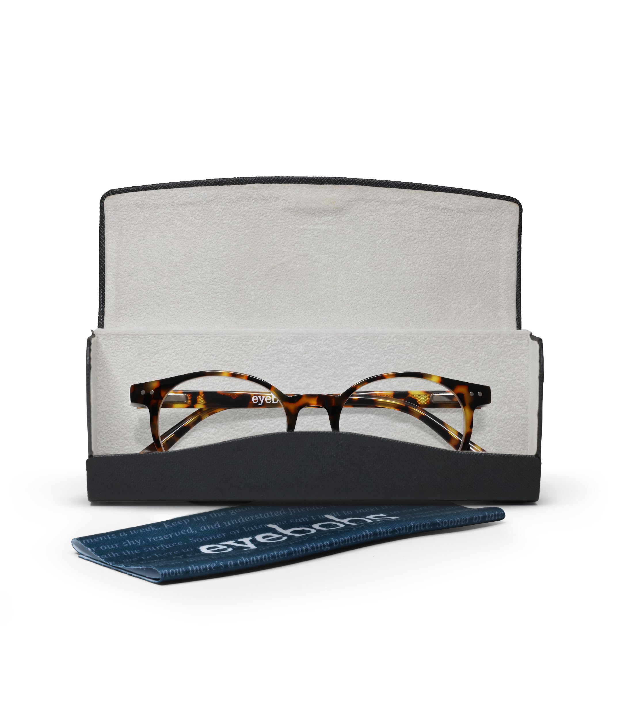 Eyebobs Case Closed Premium Blue Light Blocking Reading Glasses for Women & Men - Round Computer Glasses with Anti-Glare Lenses for Office Work, Screen Time & Digital Eye Strain Relief