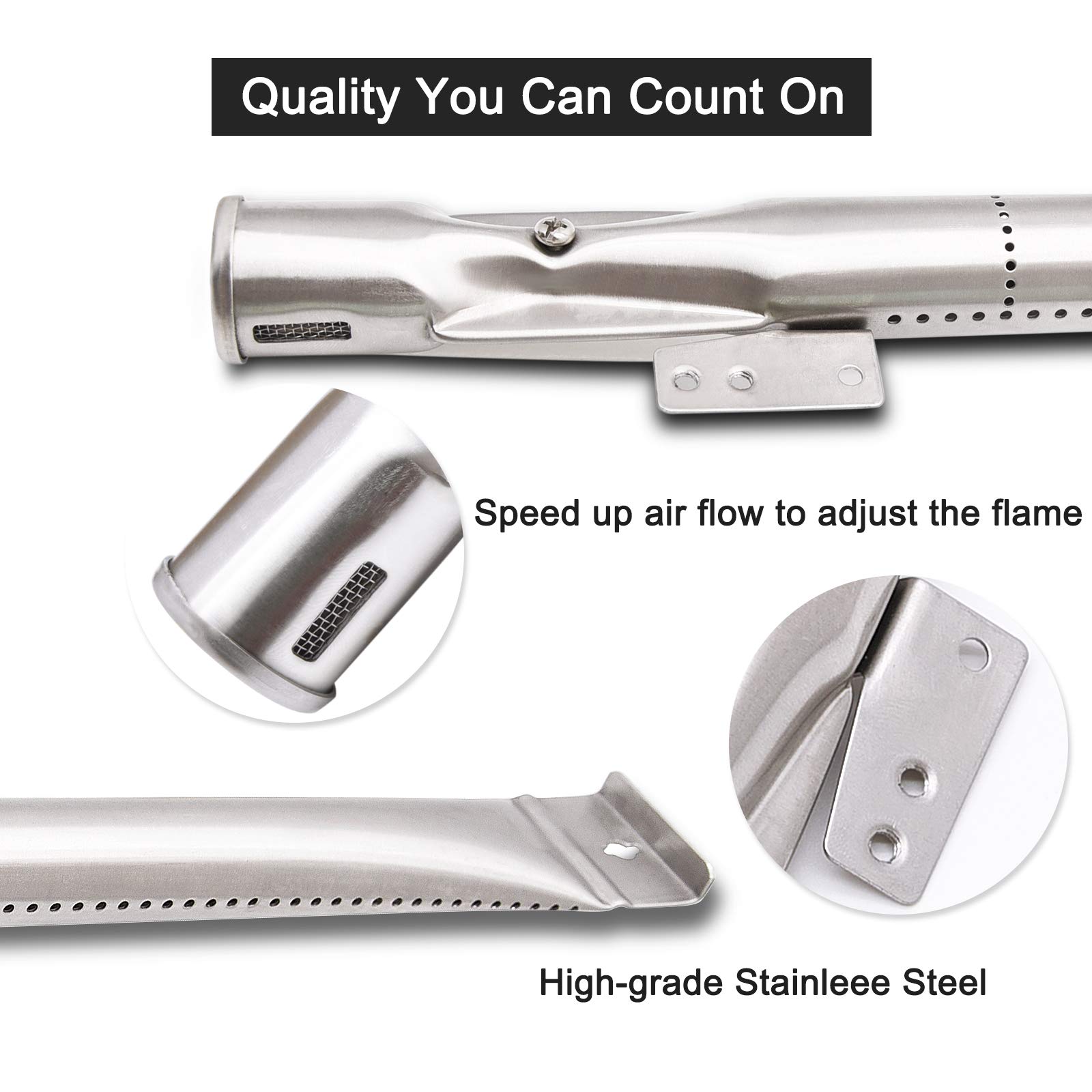 Premium Stainless Steel BBQ Grill Burner Tubes Replacement for Nexgrill 720-0888, 720-0888N, 720-0882S - Compatible with Kenmore, KitchenAid, Nexgrill 720-0830H Gas Grills (5-Pack) - Perfect for Backyard BBQs, Camping & Outdoor Cooking