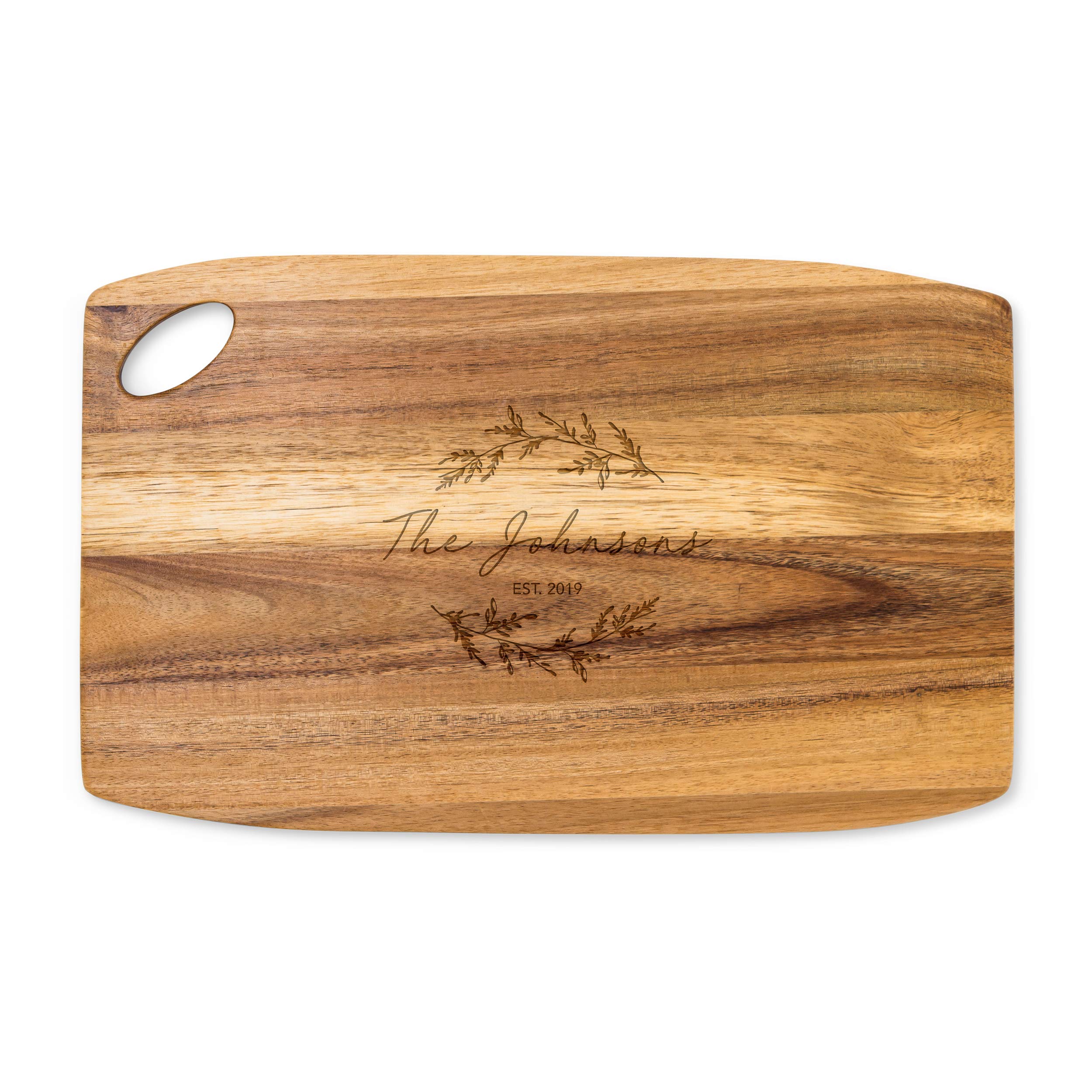 Personalized Wooden Cutting Board 16x10 Inches - Engraved Wedding Gift, Anniversary Present - Perfect for Cheese Platter, Charcuterie Serving & Kitchen Decor