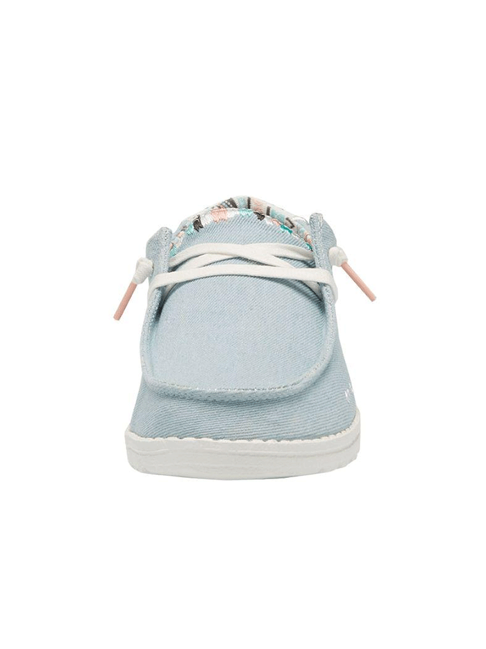 Hey Dude Women's Wendy Boho Comfortable Slip-On Shoes - Light Denim Wash, Size 11A | Casual Walking, Travel & Everyday Wear