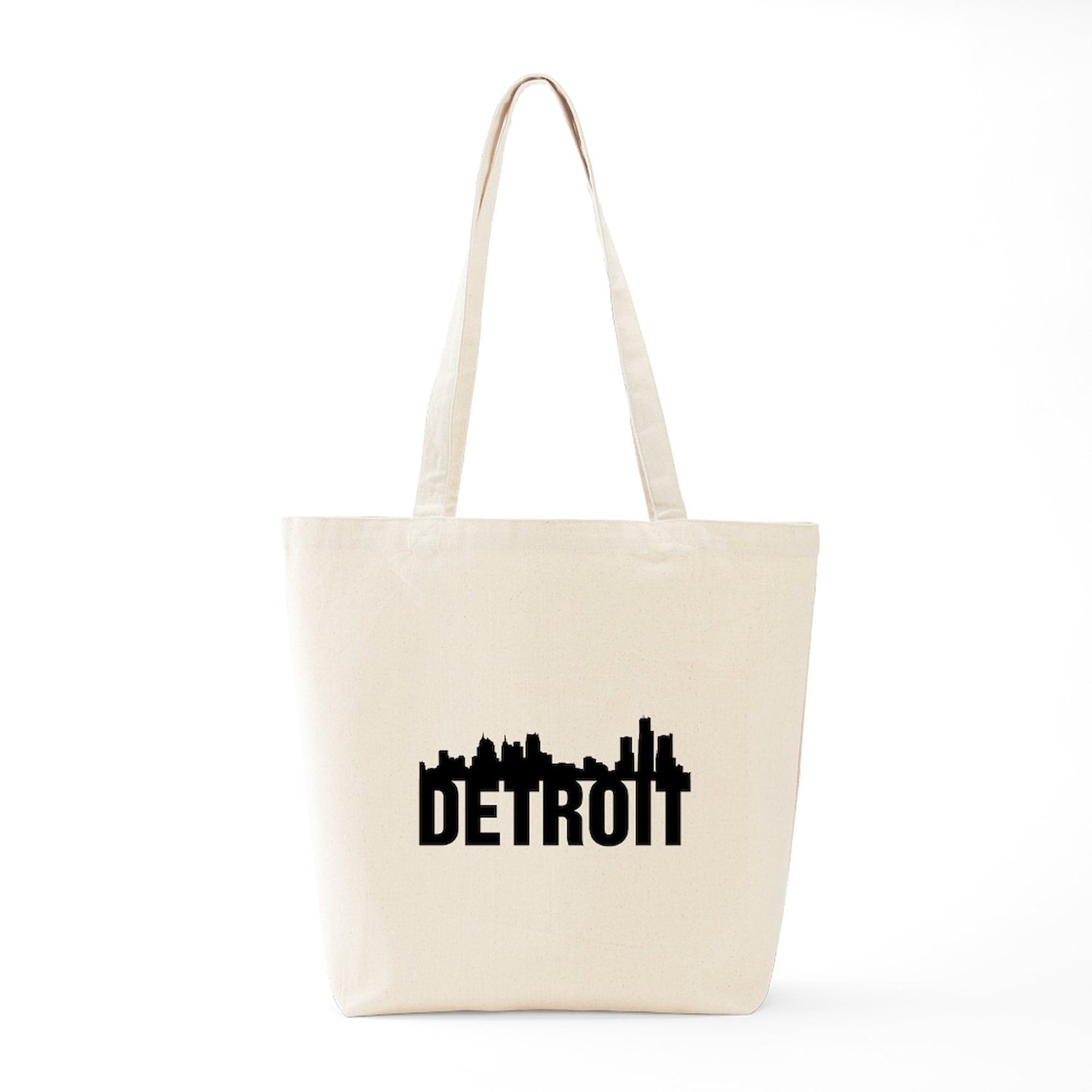 Detroit City Tote Bag - Natural Canvas Reusable Shopping Bag for Groceries, Beach & Everyday Use | Eco-Friendly Cotton Tote with Unique Design