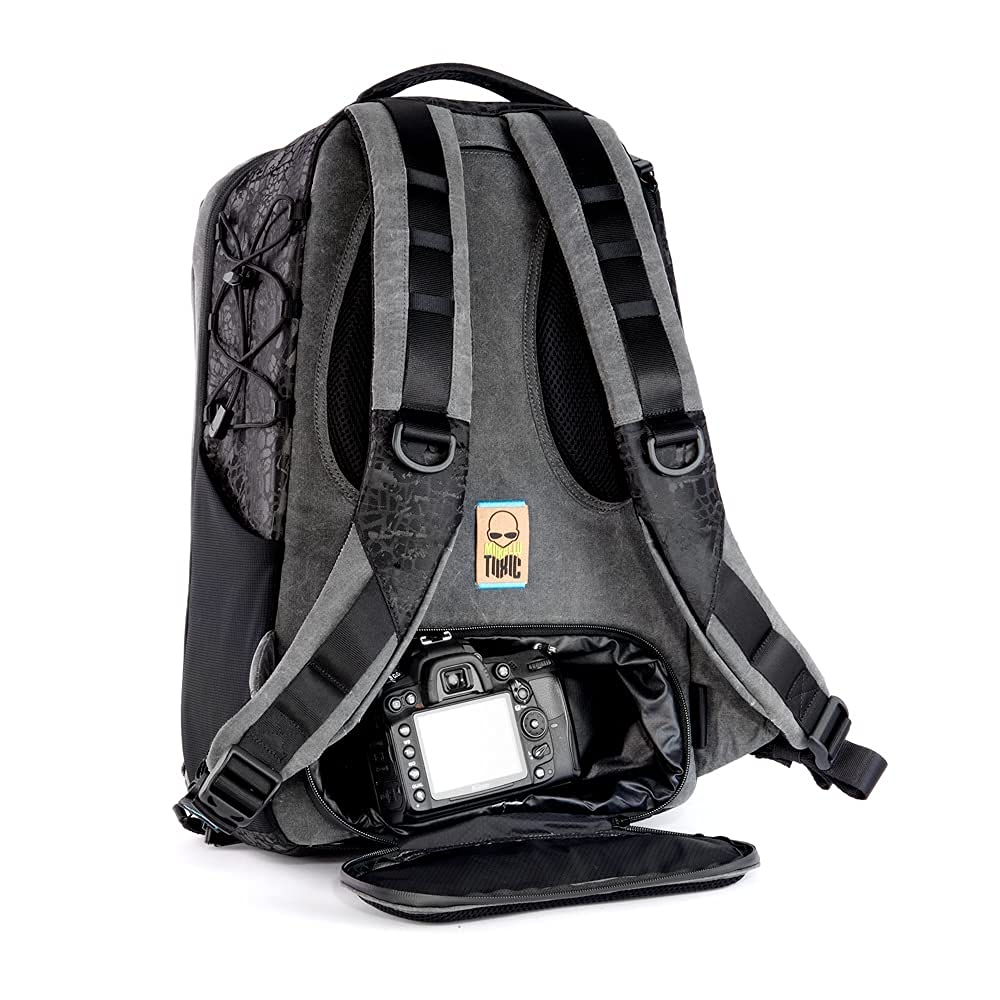 Toxic Valkyrie 25L Camera Backpack - Padded DSLR/SLR Bag with Smart Storage & Lumbar Support - Waterproof Onyx Black Photography Backpack for Travel, Hiking & Outdoor Shooting (VALKYRIE-ONYX-L)