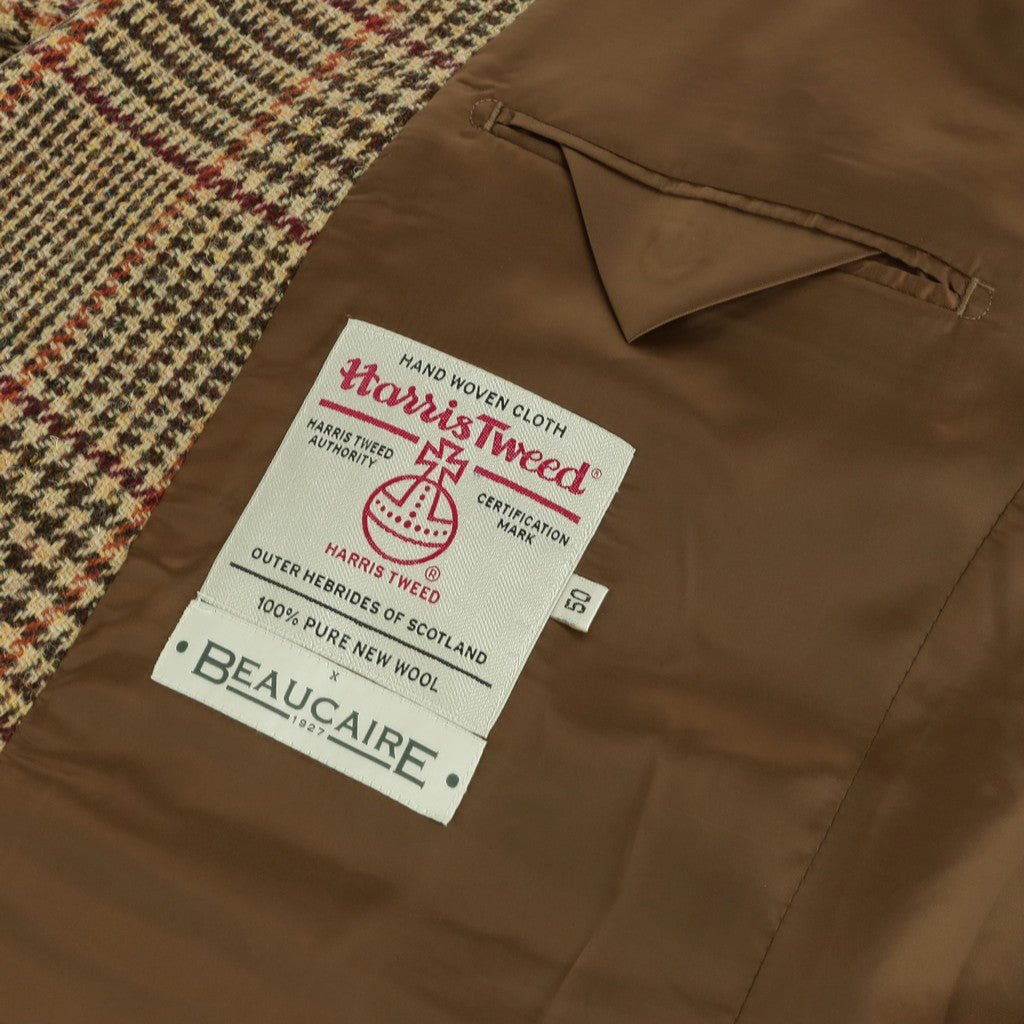 Beaucaire x Harris Tweed Classic Tan Blazer for Men | Premium Wool Jacket for Business, Office & Formal Occasions