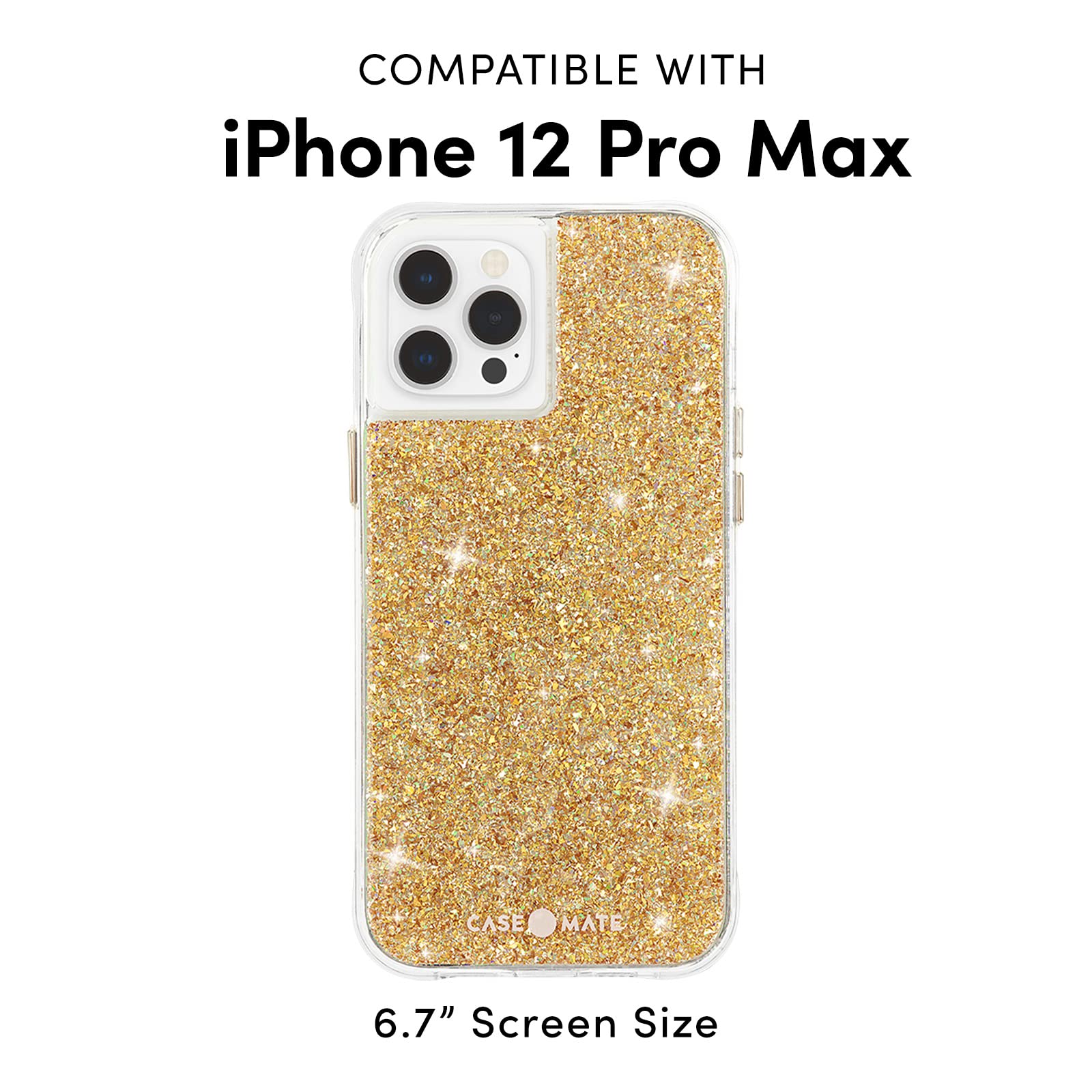 Case-Mate TWINKLE iPhone 12 Pro Max (5G) Case - 10ft Drop Protection, 6.7 Inch Shockproof Phone Cover in Gold | Perfect for Everyday Use, Travel & Outdoor Activities