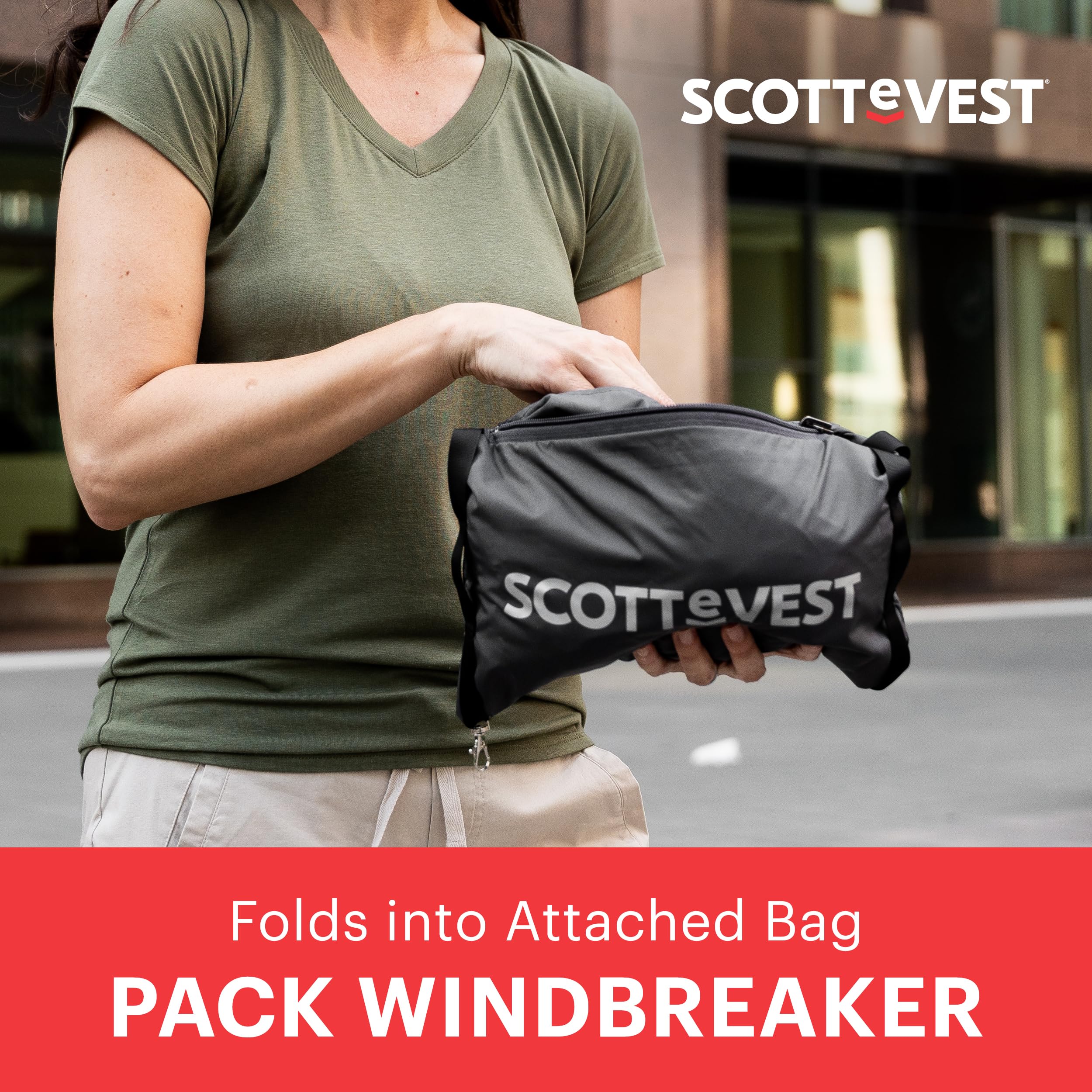 SCOTTeVEST Women's Pack Windbreaker Jacket with 19 Hidden Pockets - Lightweight Water Repellent Travel Coat for Hiking, Commuting & Outdoor Adventures