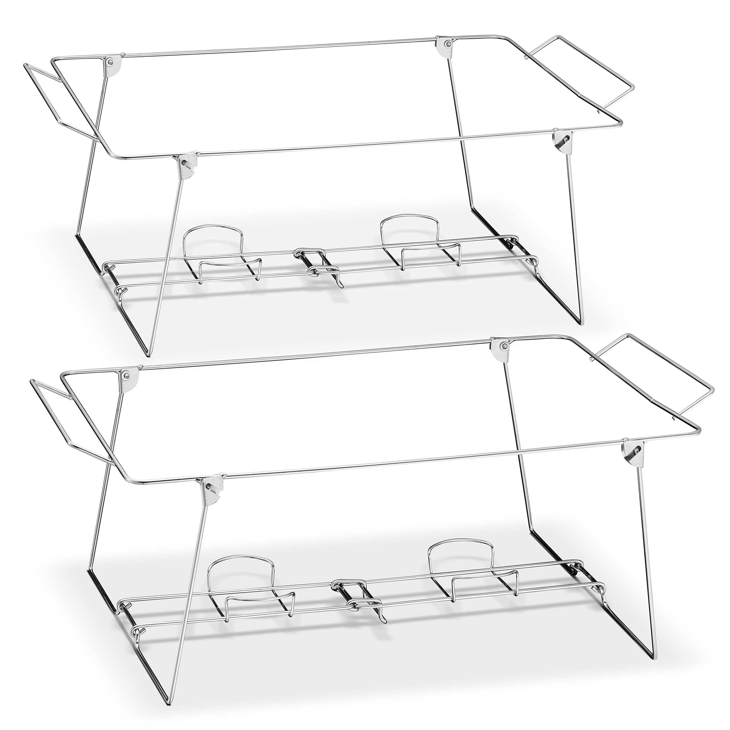 Foldable Chafing Wire Rack Buffet Stand - 6 Pack Full Size Stainless Steel Food Serving Racks for Catering, Buffet & Party Events | Perfect for Banquets, Weddings, and Holiday Gatherings