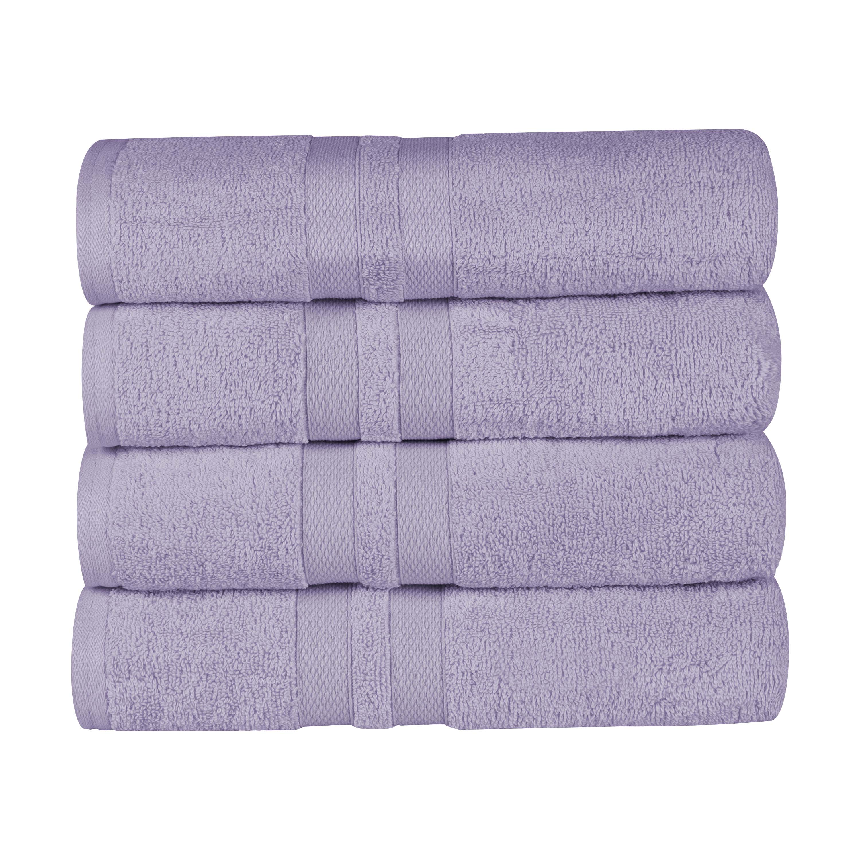 Premium Ultra Soft 100% Cotton Bath Towels Set of 4 - Highly Absorbent, Quick-Drying, Solid Color Bath & Beach Towels for Spa, Gym, Pool, and Home Use