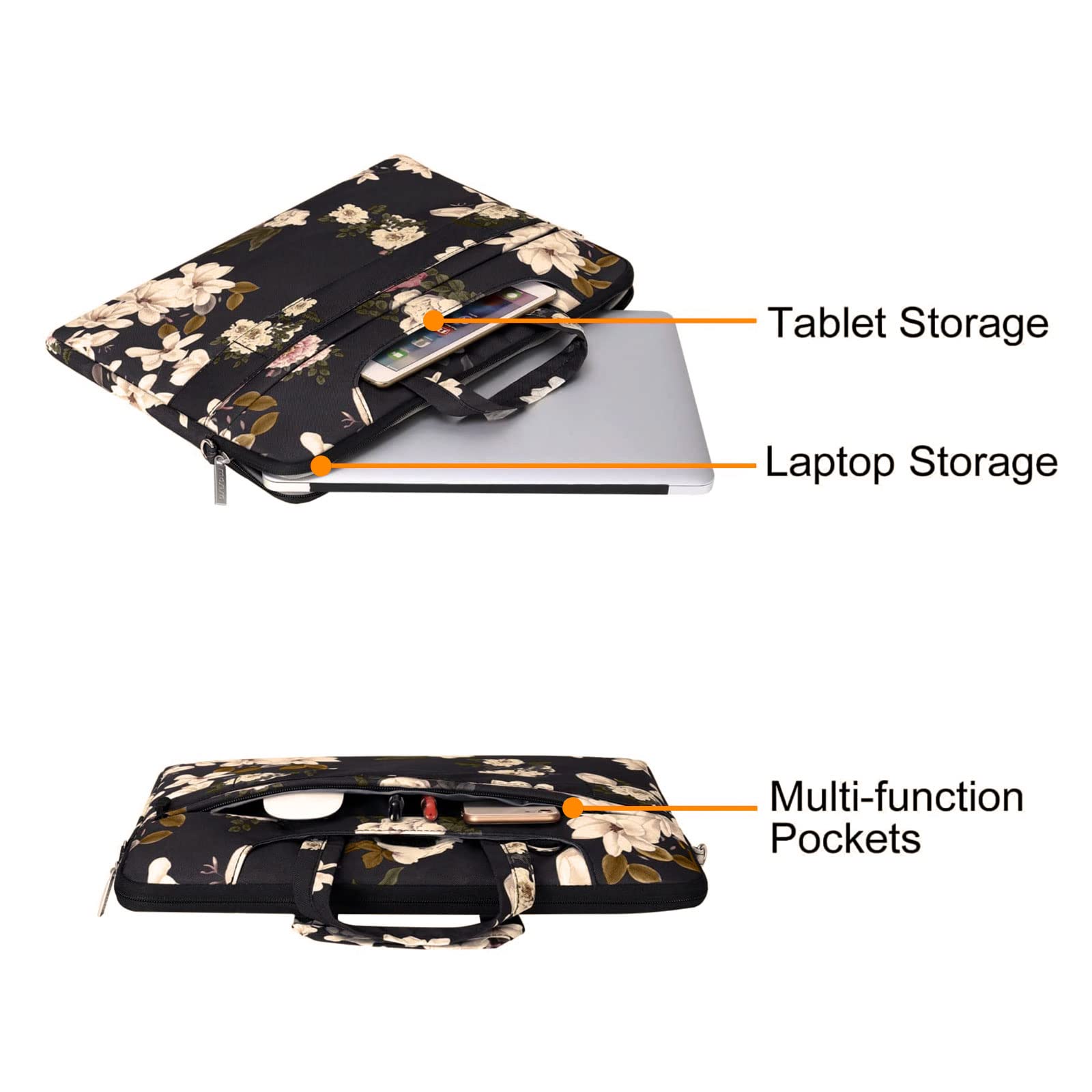 MOSISO Laptop Shoulder Bag for MacBook Air/Pro 13-13.3 inch & MacBook Pro 14 inch M1 M2 M3 (2021-2023) - Lightweight Polyester Briefcase with Adjustable Strap - Perfect for Work, Travel & Business Meetings