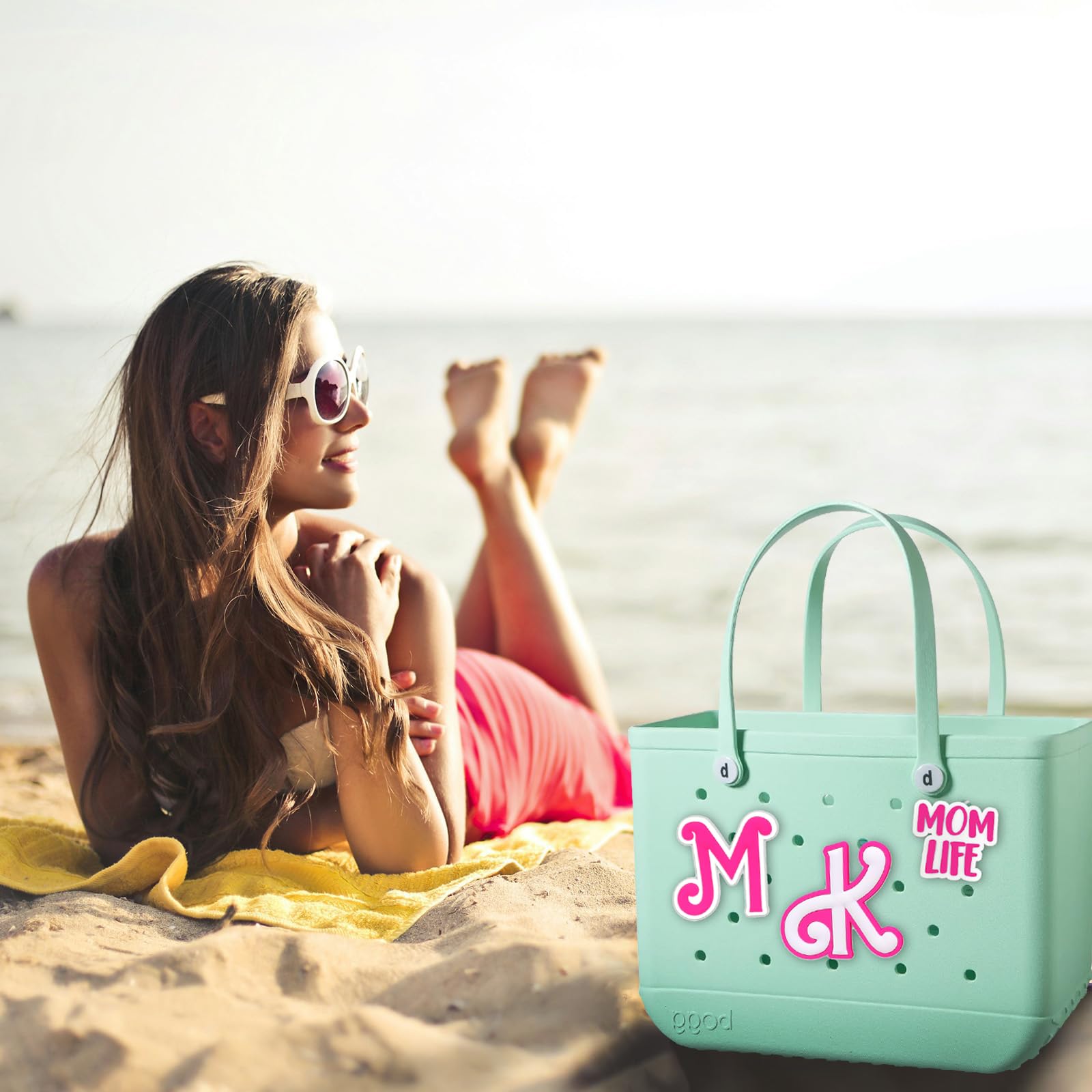 YIXIPAZH 3-Piece Letter Charms for Bogg Bags - Handbag & Beach Tote Decor