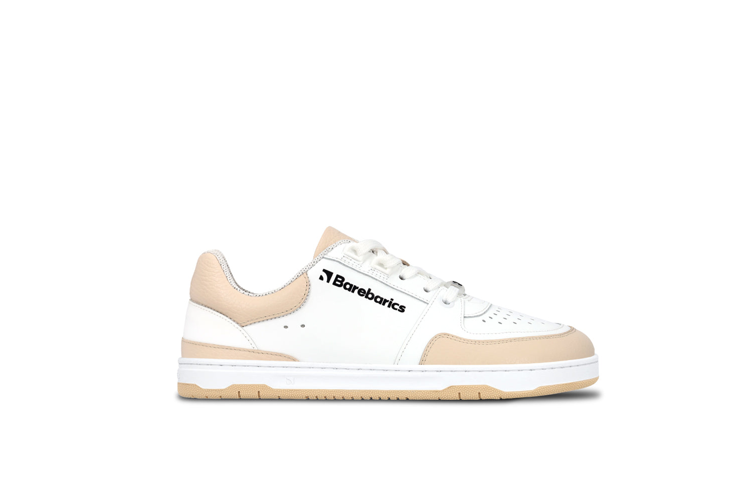 Barefoot Sneakers Barebarics Wave - White & Beige | Minimalist Zero Drop Shoes for Running, Walking & Gym | Lightweight & Flexible Barefoot Design