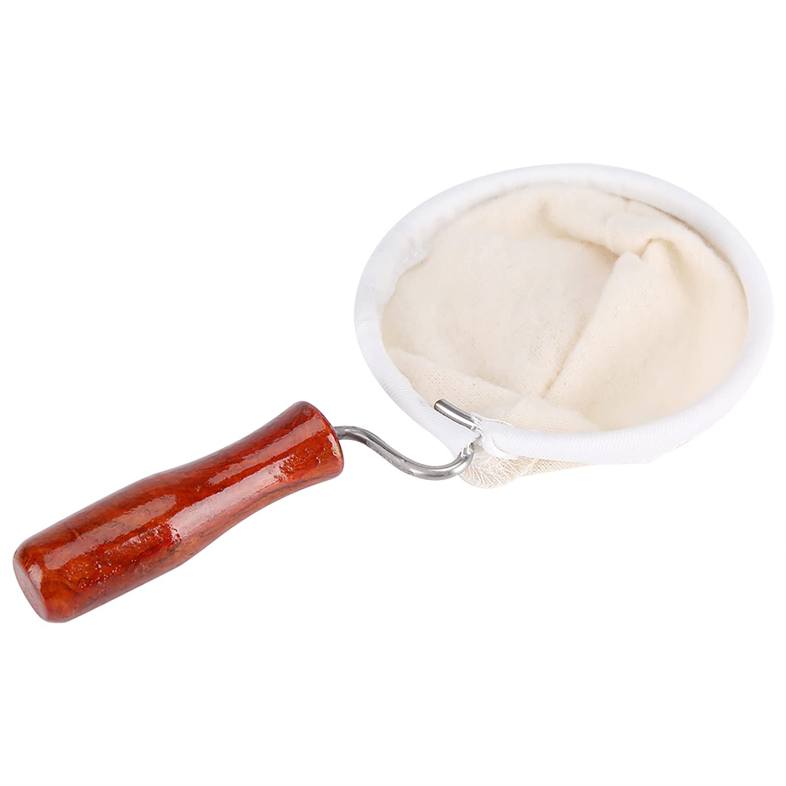 Reusable Cloth Coffee Filter with Wood Handle - Handmade for Pour Over Brewing
