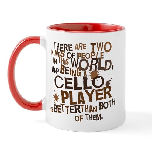 White/Red Inside - Cello Player Mug