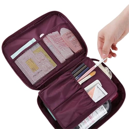 Waterproof Travel Cosmetic Bag Organizer - Multi-Purpose Storage Pouch for Makeup, Gym, Sports & Outdoor Activities - Durable Canvas Cosmetic Case (Multicolor, 1Pcs) - Perfect for Travel, Camping, Workout & Daily Organization