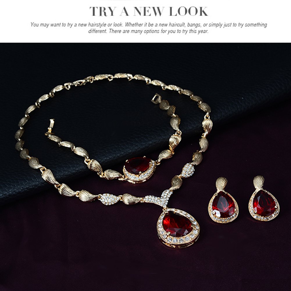 Sparkling Rhinestone Jewelry Set for Women - Silver Plated Alloy Earrings, Necklace, Bracelet & Ring - Elegant Gift Set for Party, Wedding & Evening Wear
