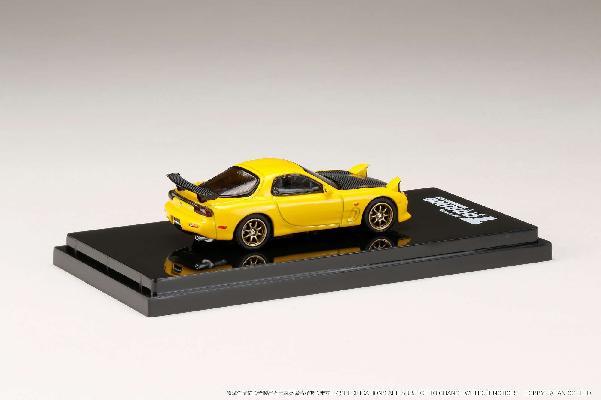 1:64 Mazda RX-7 Efini FD3S A-Spec GT Wing Diecast Model Car - Sunburst Yellow - Collectible Hobby Japan Toy for Car Enthusiasts & Display - Perfect for Gifts, Racing Fans, and Model Car Collections