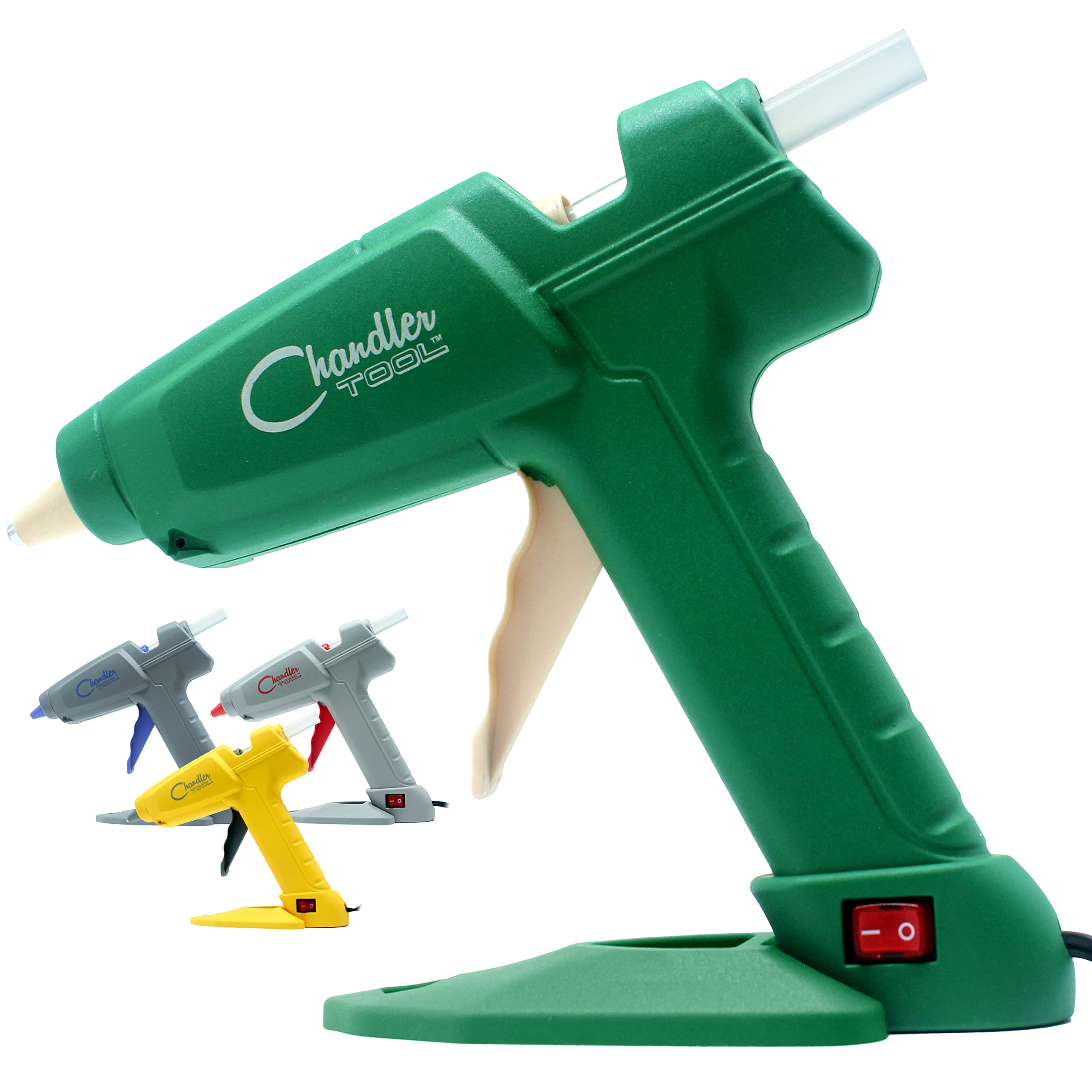 Heavy Duty 100W High Temperature Large Glue Gun with Stand-Up Base & 12 Glue Sticks - Professional Construction Tool for DIY, Home Repair, Arts & Crafts - Perfect for Woodworking, Scrapbooking, and Home Improvement Projects