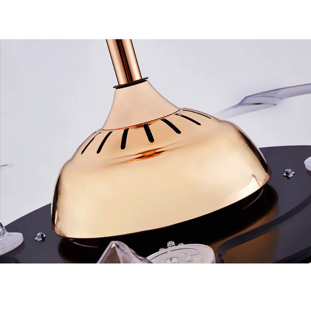 OUKANING 42 Inch Smart LED Ceiling Fan with Retractable Blades - 3 Color Changing Chandelier Style for Living Room, Bedroom & Dining Room