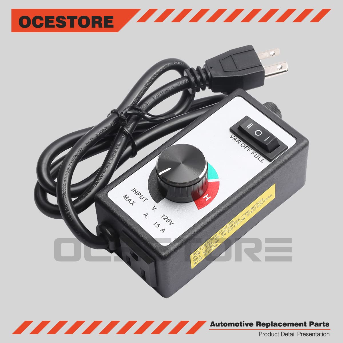 OCESTORE Variable Fan Speed Controller AC 120V 15A - Replacement for Duct & Hydroponics Inline Fans - Vent Blower for Grow Tents, Greenhouses & Home Ventilation Systems