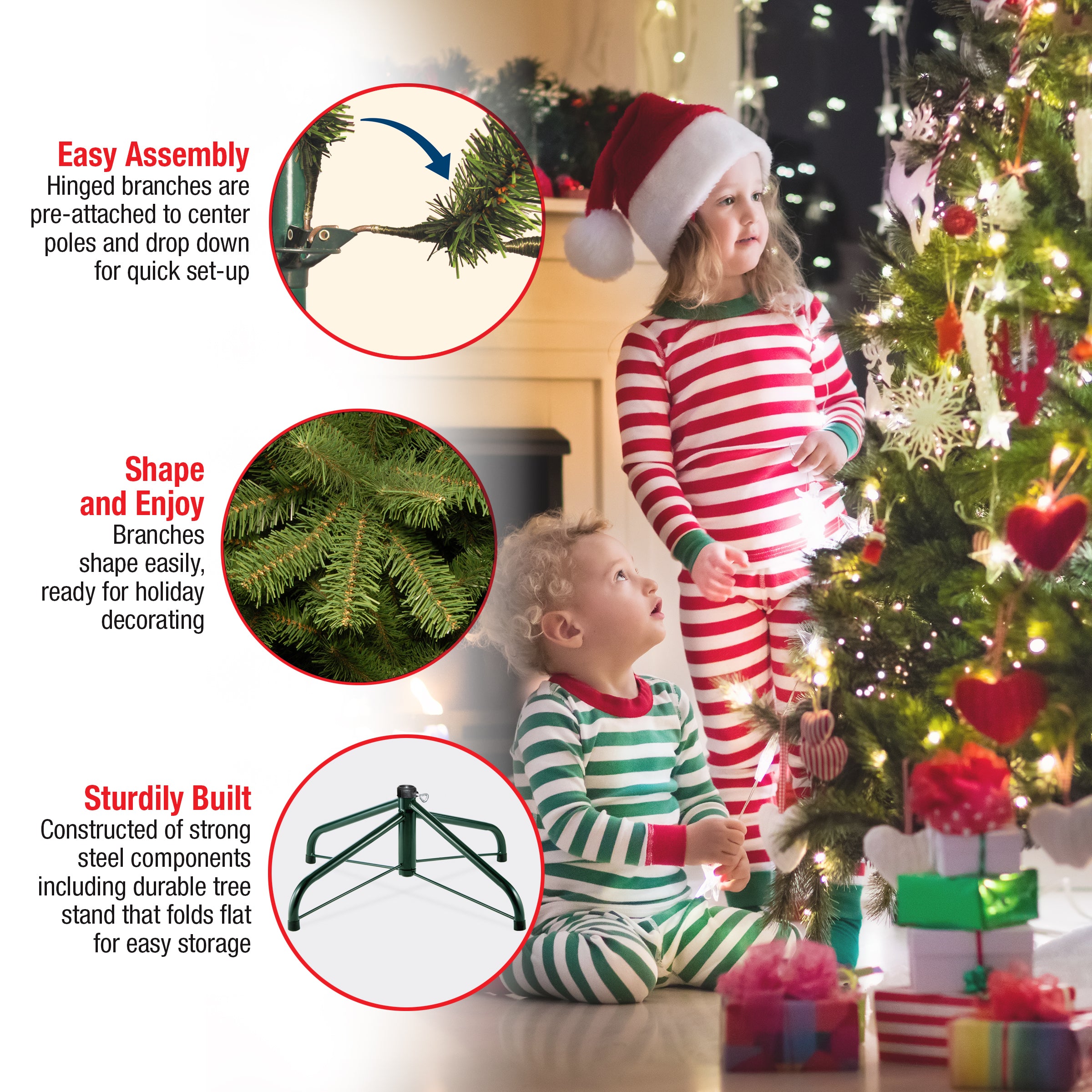 9 ft. Dunhill Fir Slim Artificial Christmas Tree - Premium Realistic Holiday Decor for Home, Office & Party