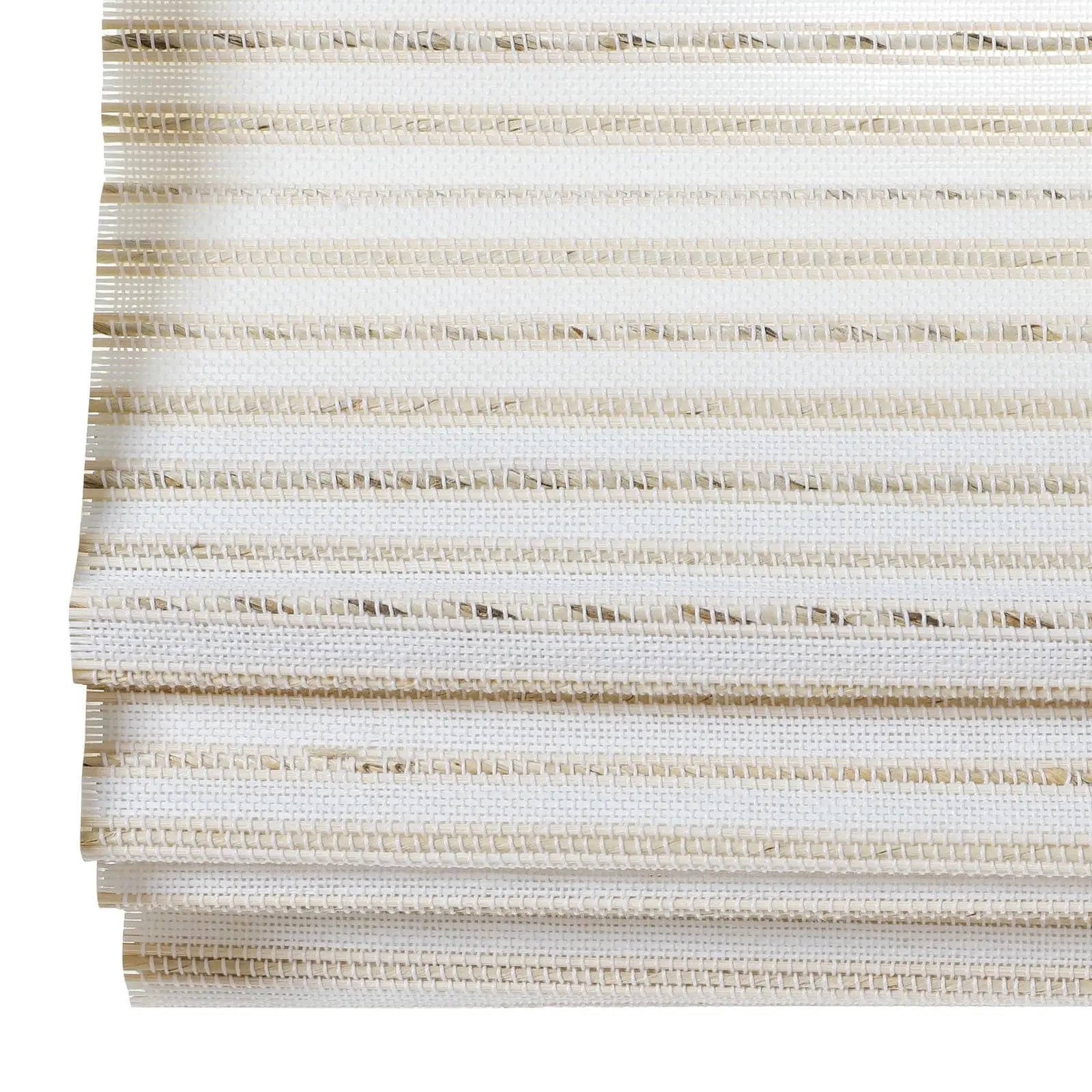 Natural Bamboo Woven Paper Window Shade - Sand White | Eco-Friendly Roller Blind for Living Room, Bedroom & Office Decor