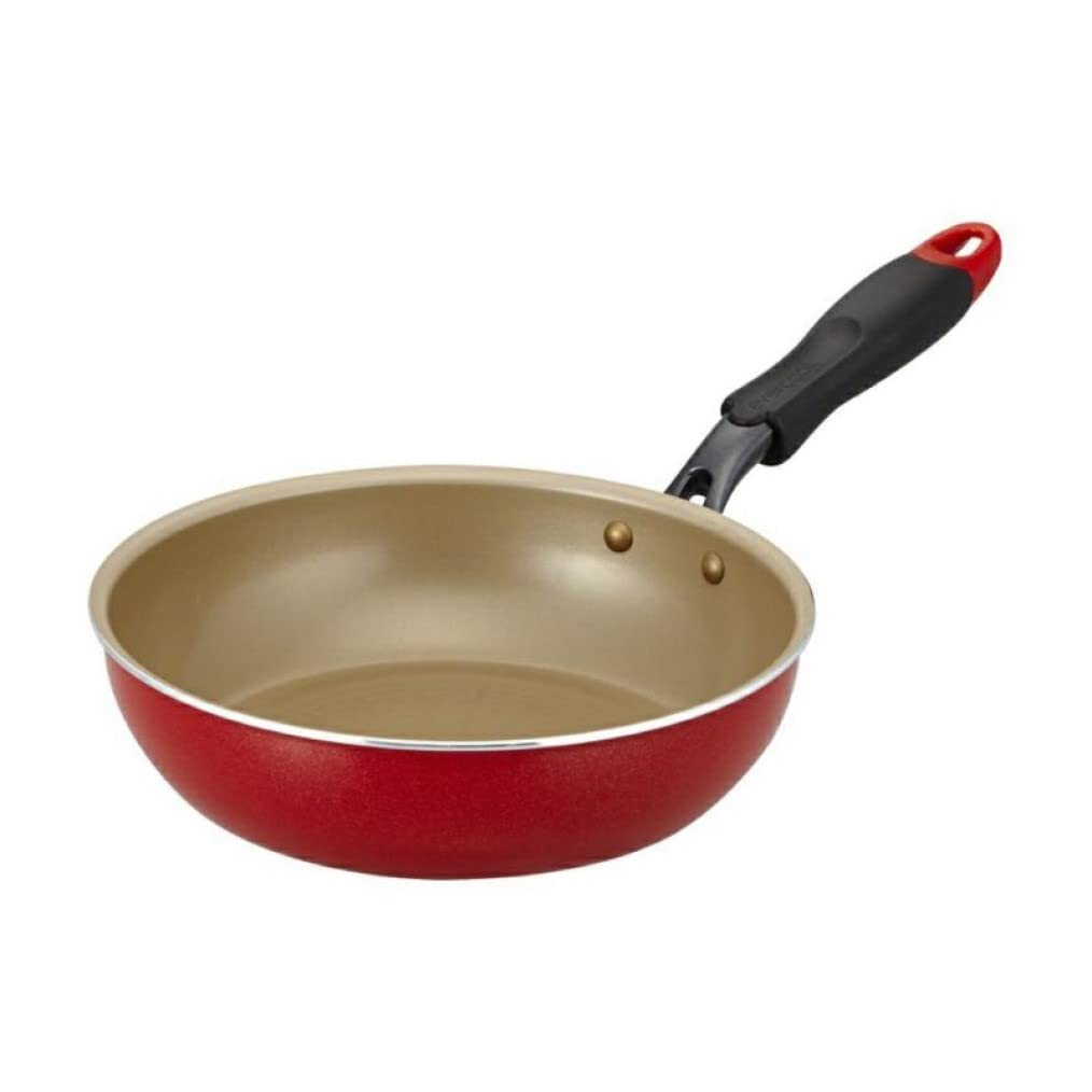 Evercook Nonstick Frying Pan 8.7 Inch (22cm) - IH Compatible Skillet for Gas, Electric & Induction Cooktops - Red Doshisha Cookware for Perfect Omelets, Pancakes & Stir-Fry