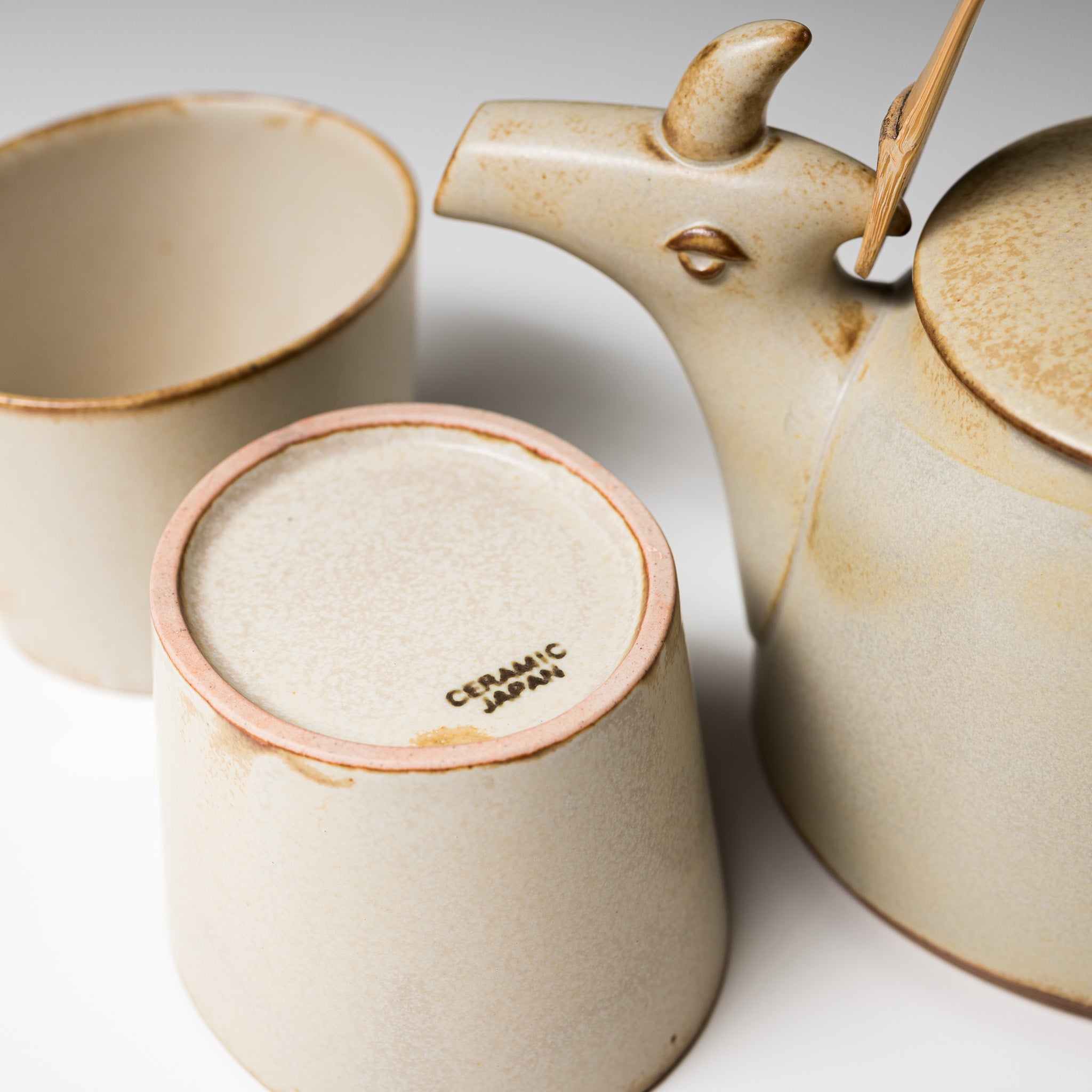 Premium Yagi Goat Teapot Set with 2 Cups - Japanese Style Ceramic Tea Pot for Home & Office Use - Perfect Gift for Tea Lovers & Unique Home Decor