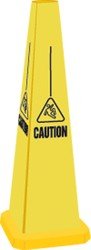 Accuform QUAD-WARNING SAFETY CONES (PFC352) - High Visibility Traffic Cones for Construction Zones, Parking Lots & Road Safety