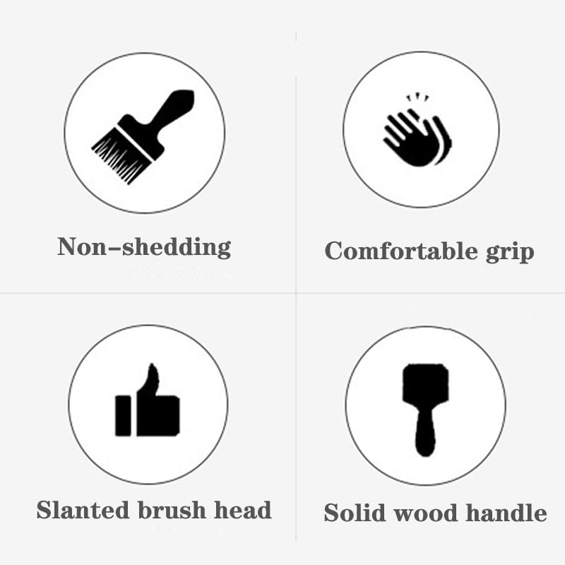 Premium Short Handle Chalk Style Paint Brush - Smooth Finish for Furniture, Cabinets & DIY Projects - Effortless Painting for Home Decor & Crafts