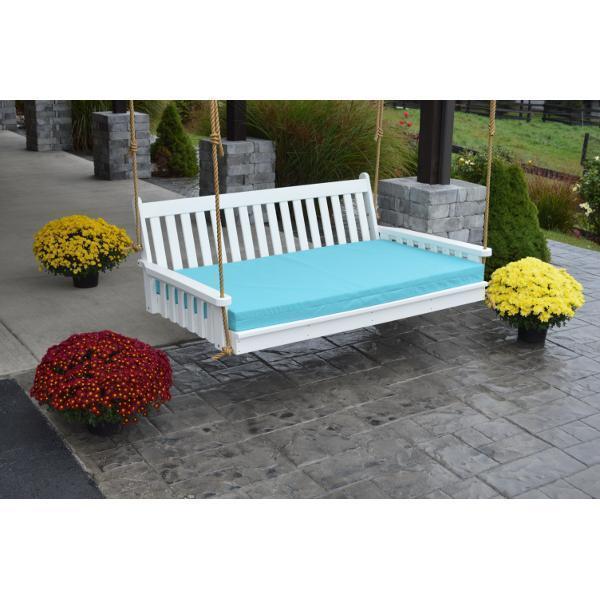 A&L Furniture Traditional English Style Polyester Swing Bed - Outdoor Patio, Garden, Porch Relaxation & Lounging