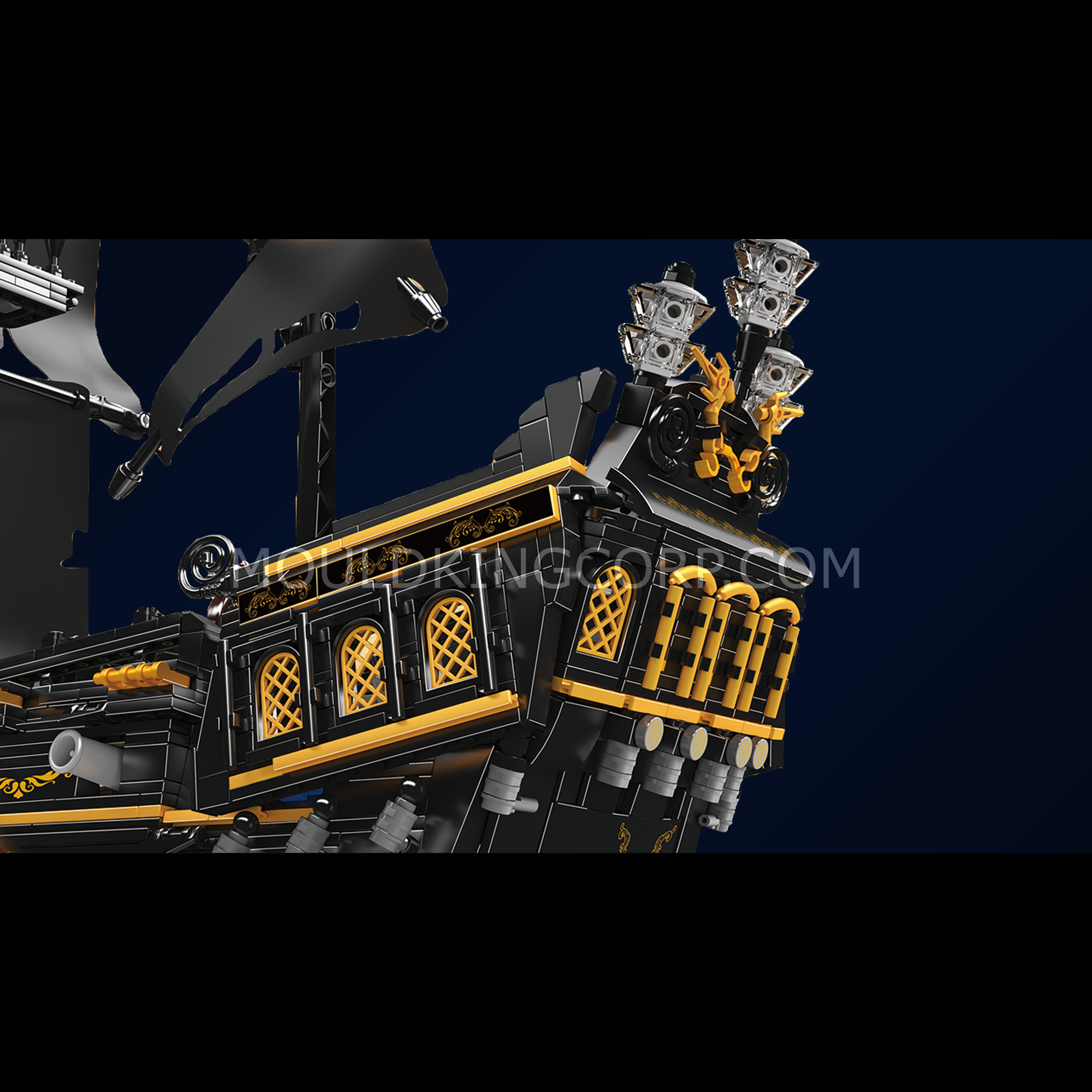Mould King 13199 Black Pirates Ship Model Building Set - 3,180 Pieces STEM Toy for Adults & Kids | Perfect for Creative Play, Home Decoration & Collector's Display